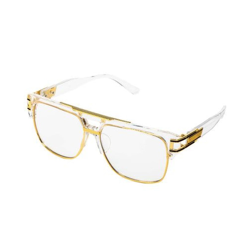 Mens Sunglasses Fashion Square Clear Lens Designer Gold Frame Style 8