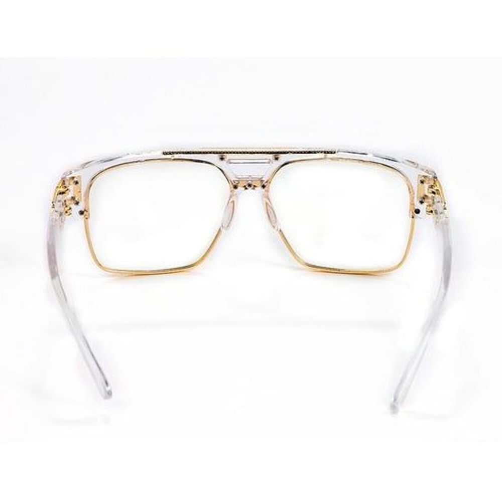 Mens Sunglasses Fashion Square Clear Lens Designer Gold Frame Style 5