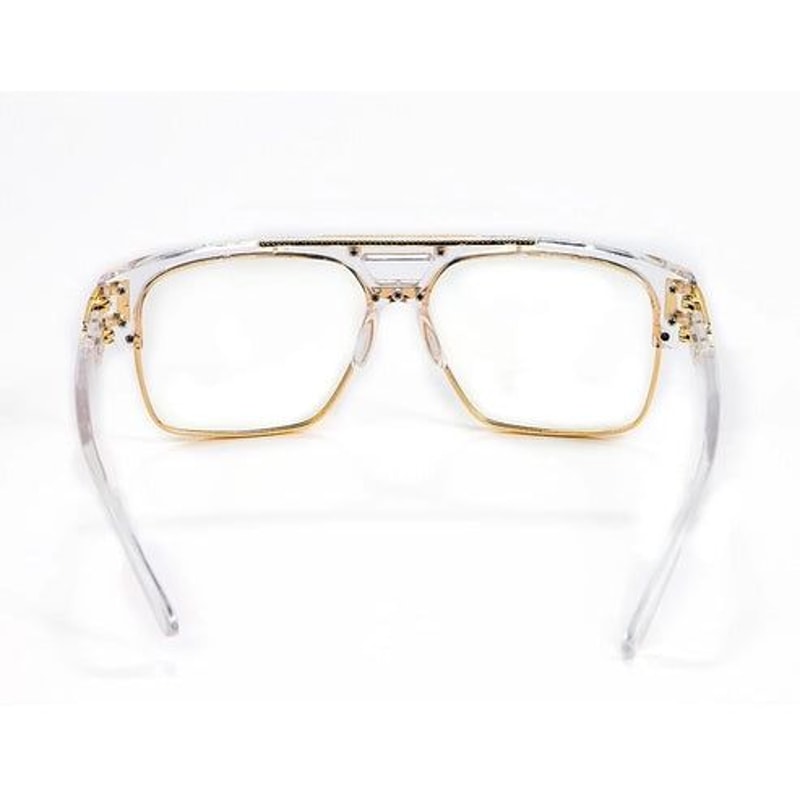 Mens Sunglasses Fashion Square Clear Lens Designer Gold Frame Style 5