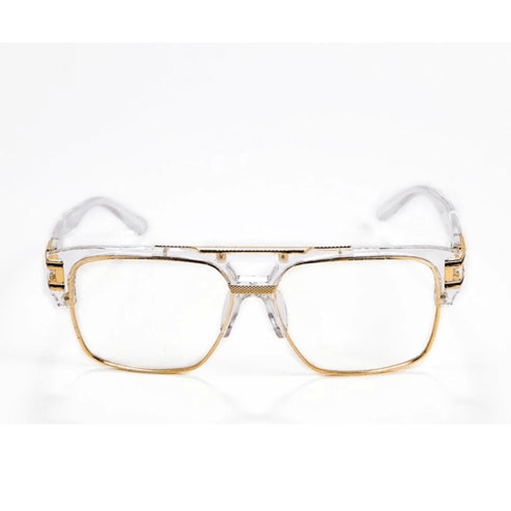 Mens Sunglasses Fashion Square Clear Lens Designer Gold Frame Style 6