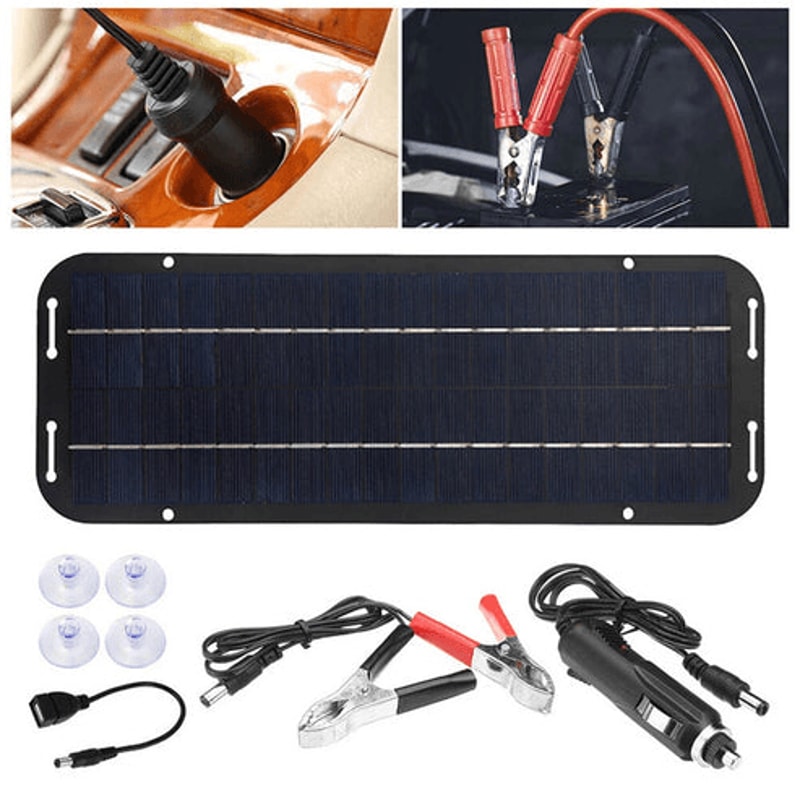 30W Solar Panel 12V Trickle Charger Battery Maintainer Kit For Boats Cars RVs Reliable Power Source 2