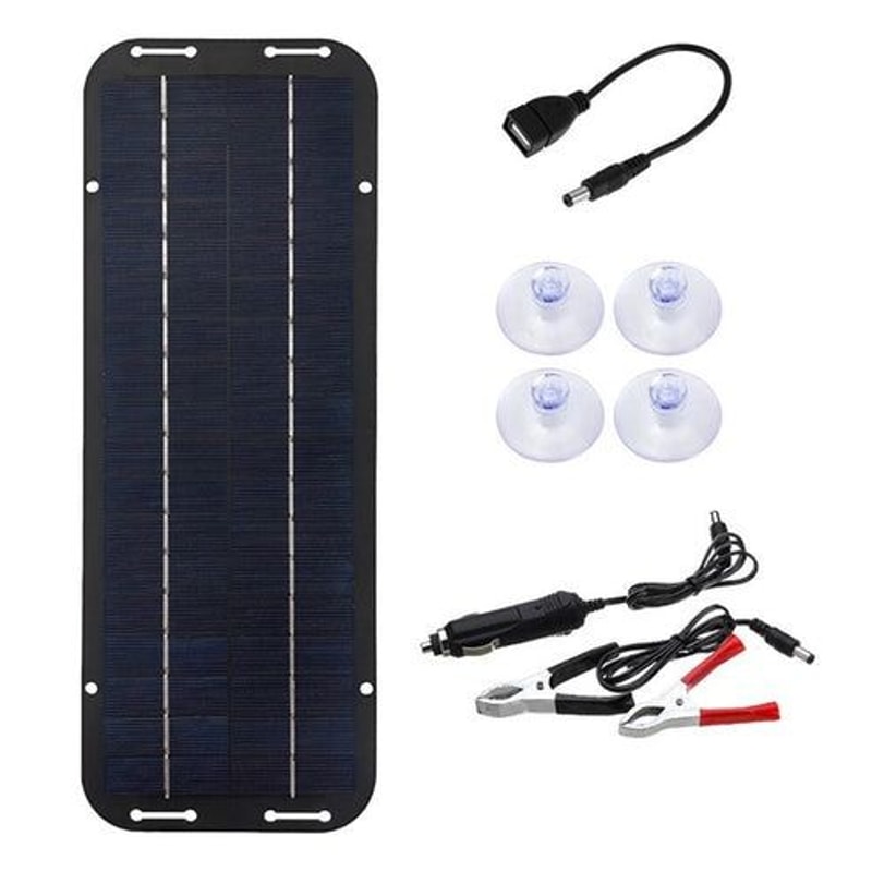 30W Solar Panel 12V Trickle Charger Battery Maintainer Kit For Boats Cars RVs Reliable Power Source 12