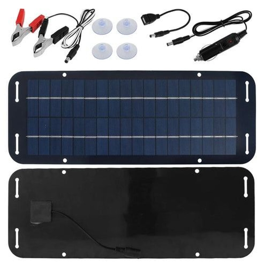 30W Solar Panel 12V Trickle Charger Battery Maintainer Kit For Boats Cars RVs Reliable Power Source 11