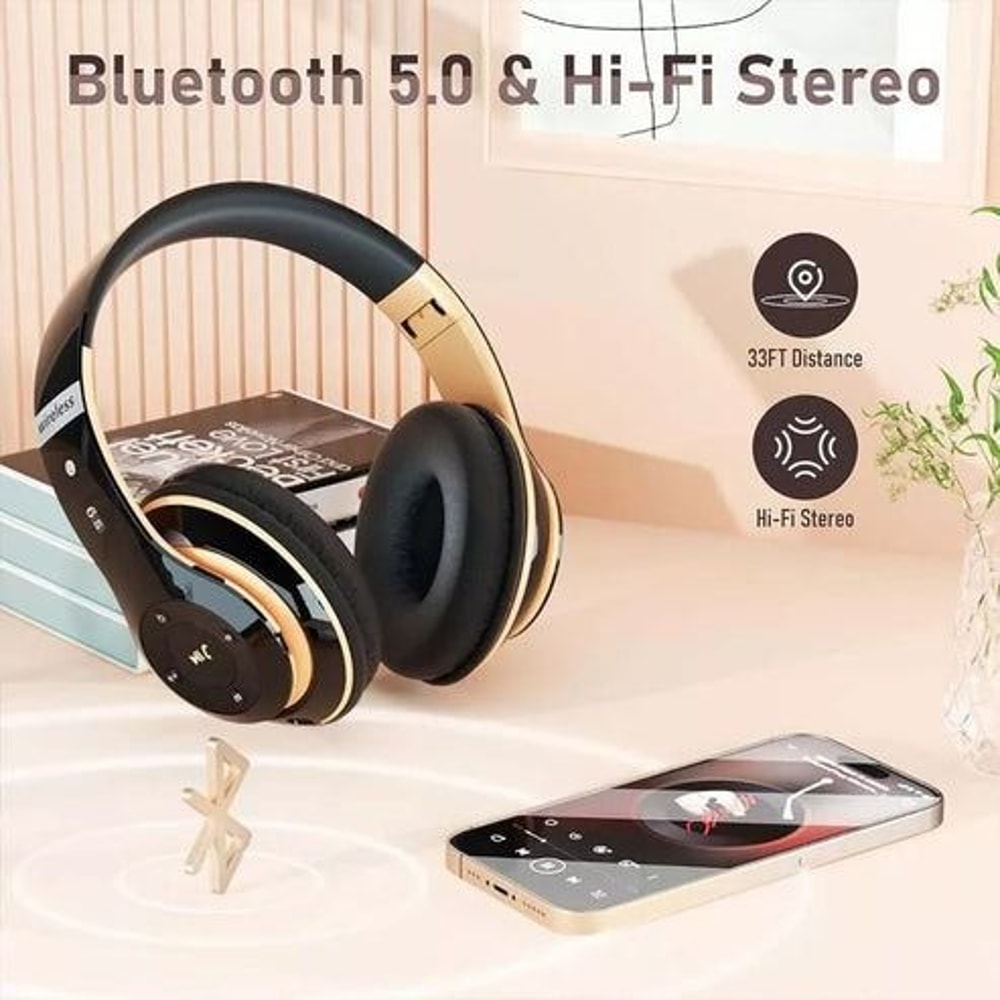 Bluetooth Wireless Headphones Noise Cancelling Stereo Earphones Over Ear Headset With Deep Bass Cl 10