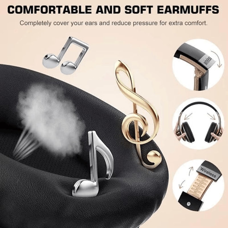 Bluetooth Wireless Headphones Noise Cancelling Stereo Earphones Over Ear Headset With Deep Bass Cl 7