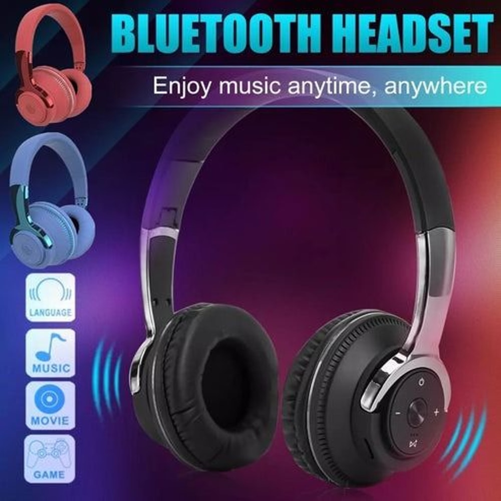 Wireless Bluetooth Headphones Over Ear LED Headset Stereo Noise Cancelling Superior Sound Quality 5