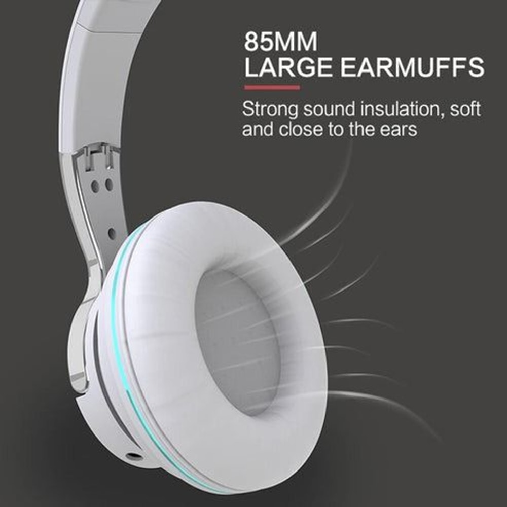 Wireless Bluetooth Headphones Over Ear LED Headset Stereo Noise Cancelling Superior Sound Quality 9