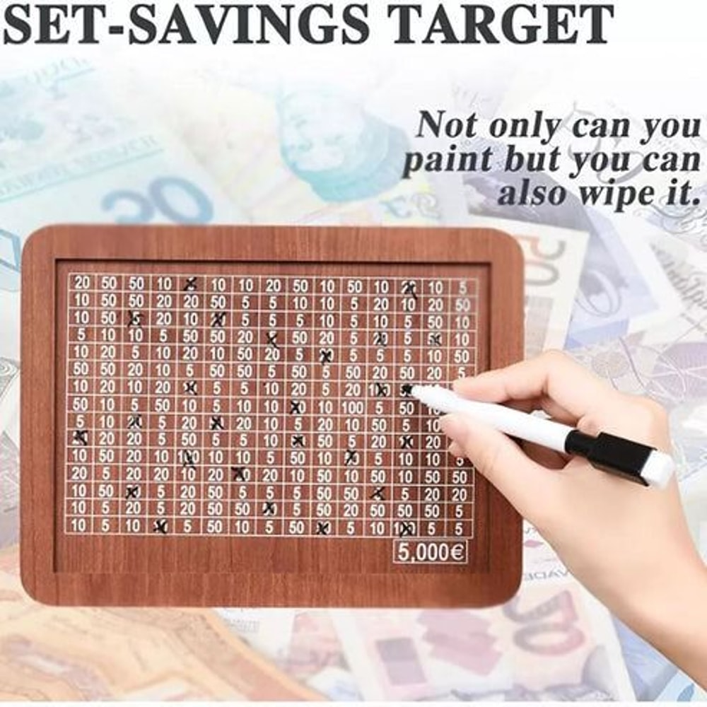 Wooden Cash Saver Box With Countdown Cash Vault Wooden Savings Box Money Saving Box For Budgeting A 5