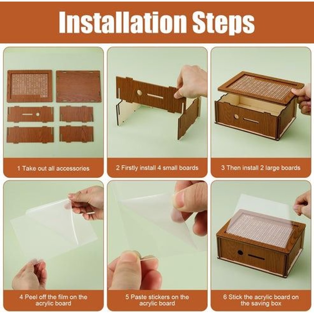 Wooden Cash Saver Box With Countdown Cash Vault Wooden Savings Box Money Saving Box For Budgeting A 9