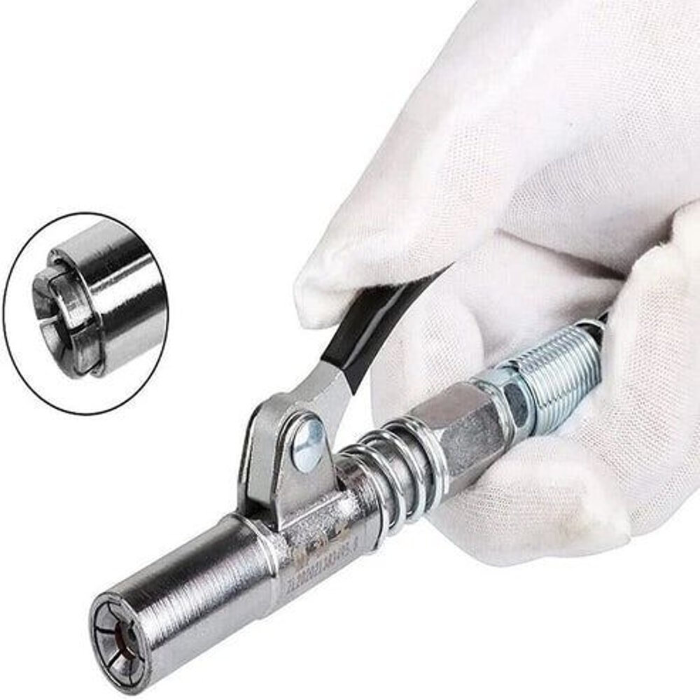 Grease Gun Coupler High Pressure Nozzles Quick Release Lock Oil Injection Durable Easy To Use 2