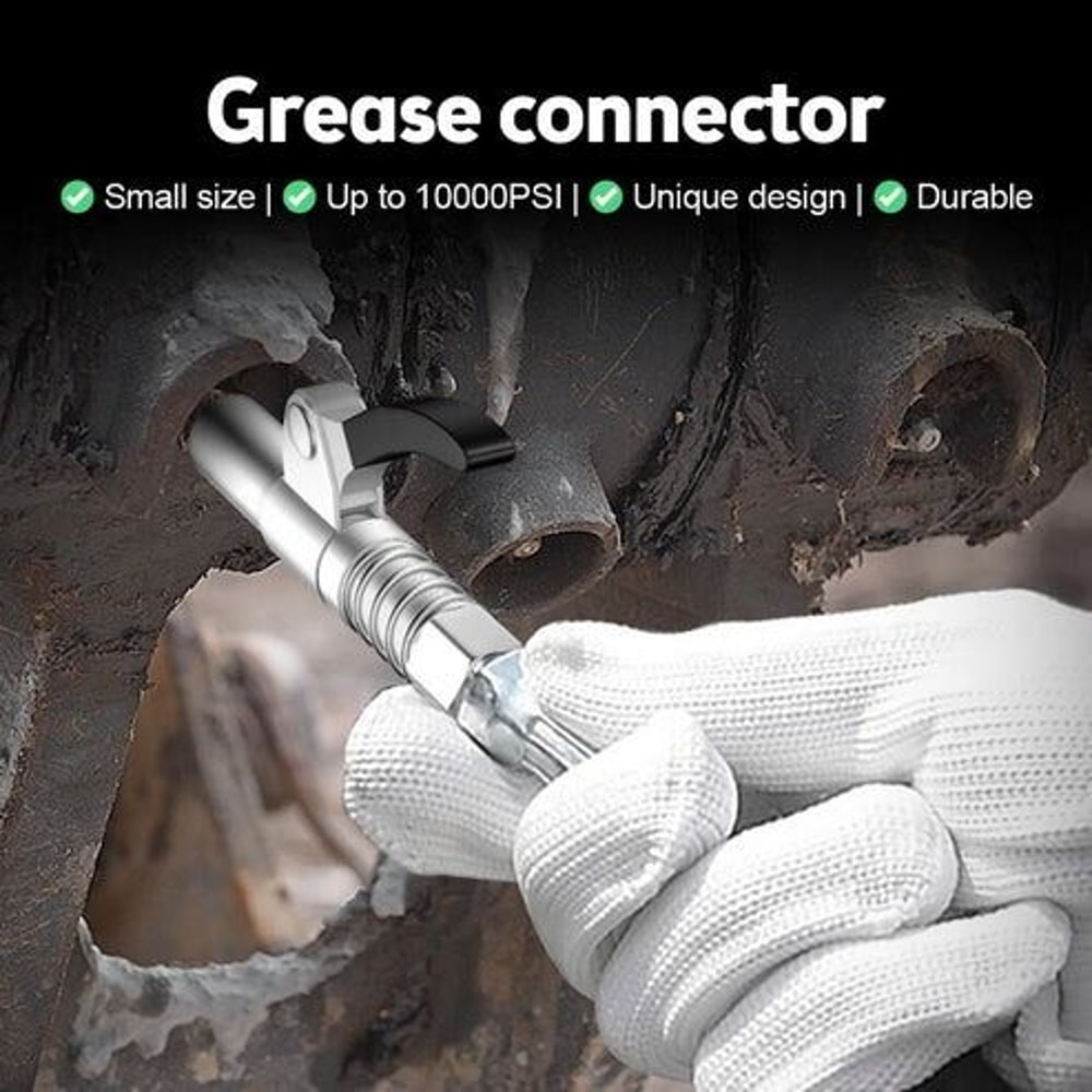 Grease Gun Coupler High Pressure Nozzles Quick Release Lock Oil Injection Durable Easy To Use 9
