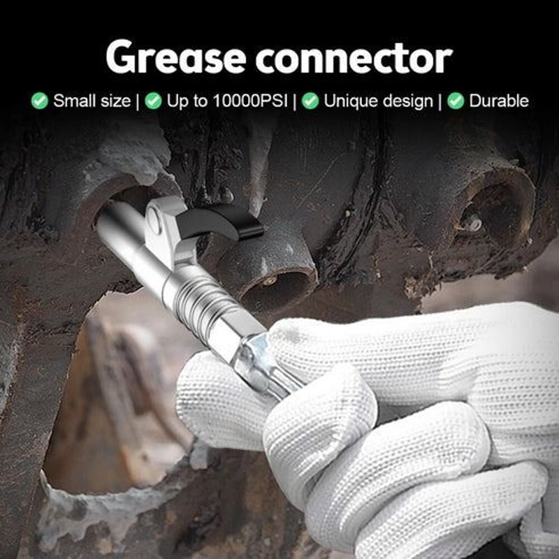 Grease Gun Coupler High Pressure Nozzles Quick Release Lock Oil Injection Durable Easy To Use 9