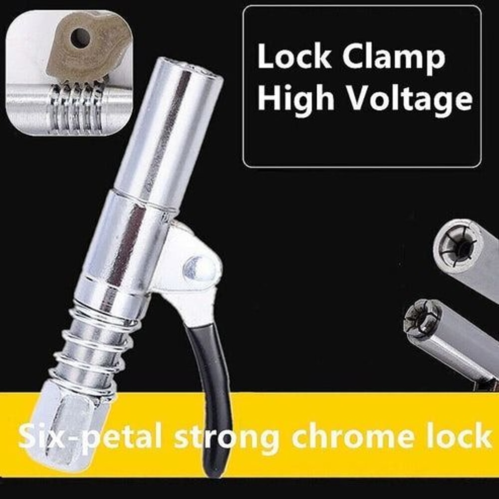Grease Gun Coupler High Pressure Nozzles Quick Release Lock Oil Injection Durable Easy To Use 11