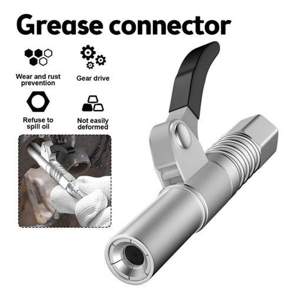 Grease Gun Coupler High Pressure Nozzles Quick Release Lock Oil Injection Durable Easy To Use 8