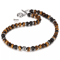Natural Tiger Eye Lava Bead Necklace For Men Beads Stainless Steel Toggle Closure 5