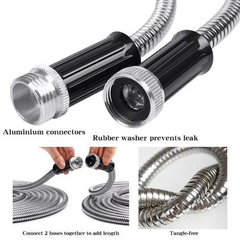 Flexible Stainless Steel Metal Garden Water Hose Lightweight Pipe For Easy Storage 3