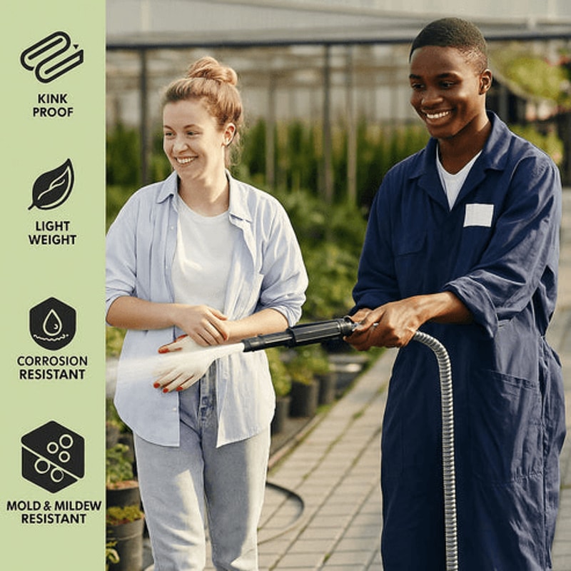 Flexible Stainless Steel Metal Garden Water Hose Lightweight Pipe For Easy Storage 5