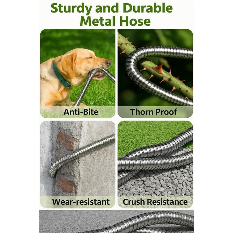 Flexible Stainless Steel Metal Garden Water Hose Lightweight Pipe For Easy Storage 6
