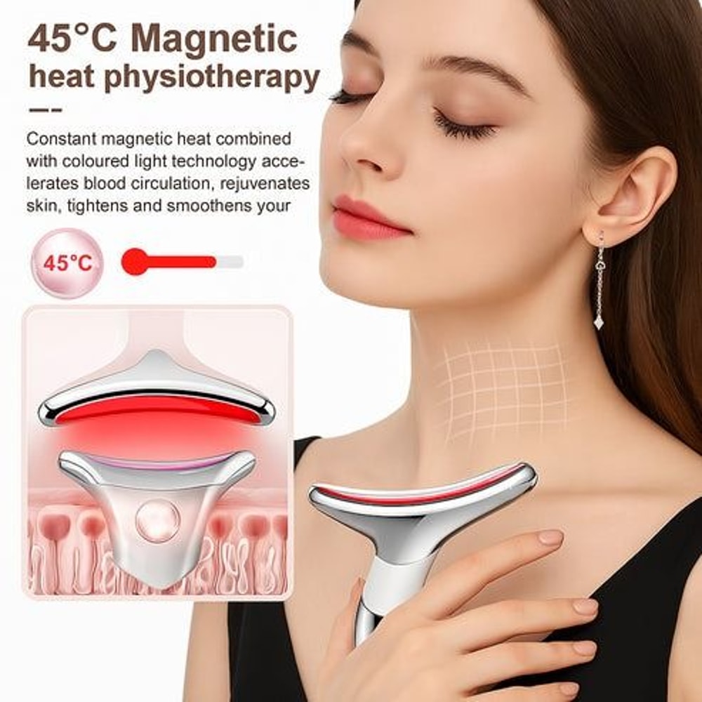 Neck Face Lifting Massager Skin Tighten Device LED Anti Wrinkle Double Chin Treatment Skin Rejuvena 5