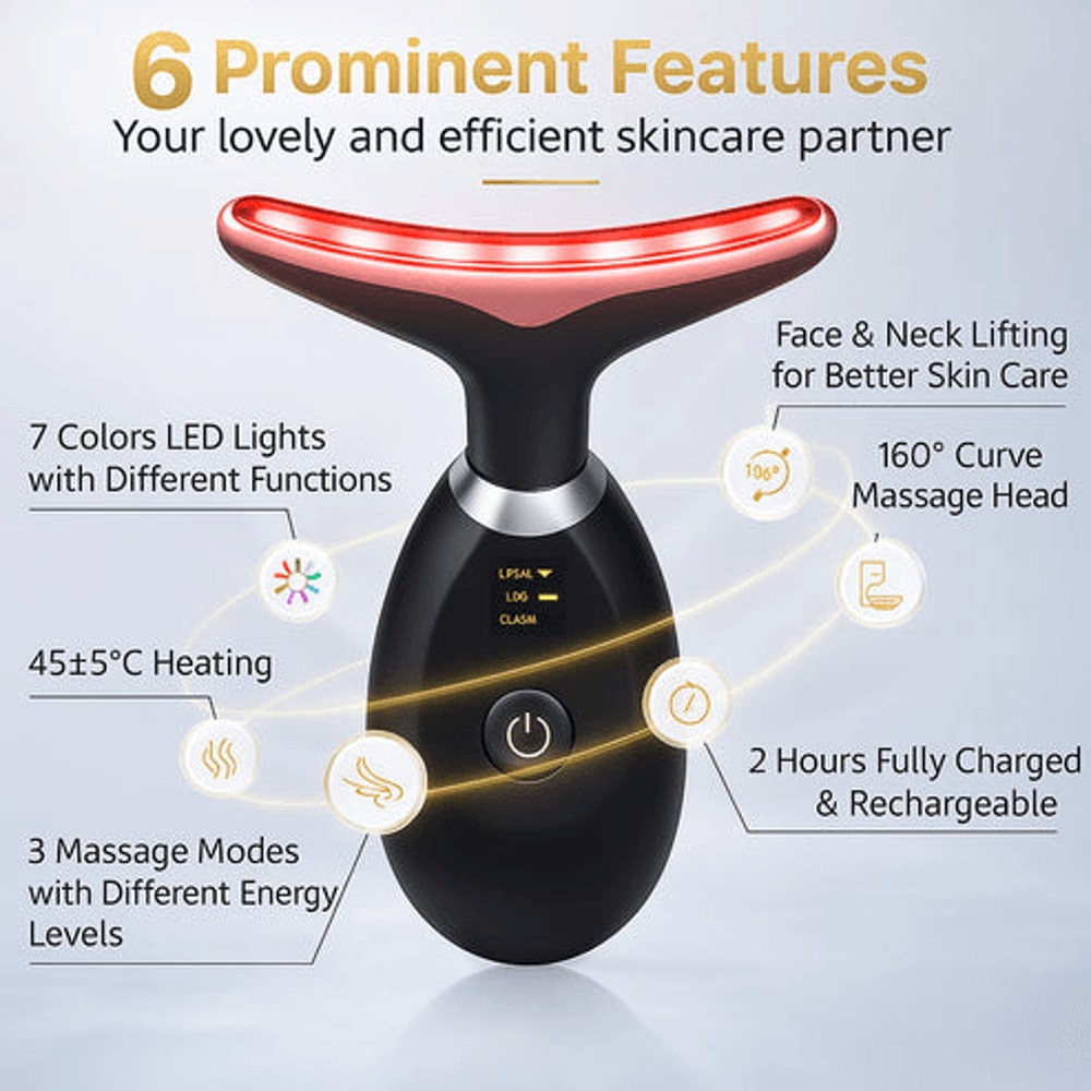 Neck Face Lifting Massager Skin Tighten Device LED Anti Wrinkle Double Chin Treatment Skin Rejuvena 7