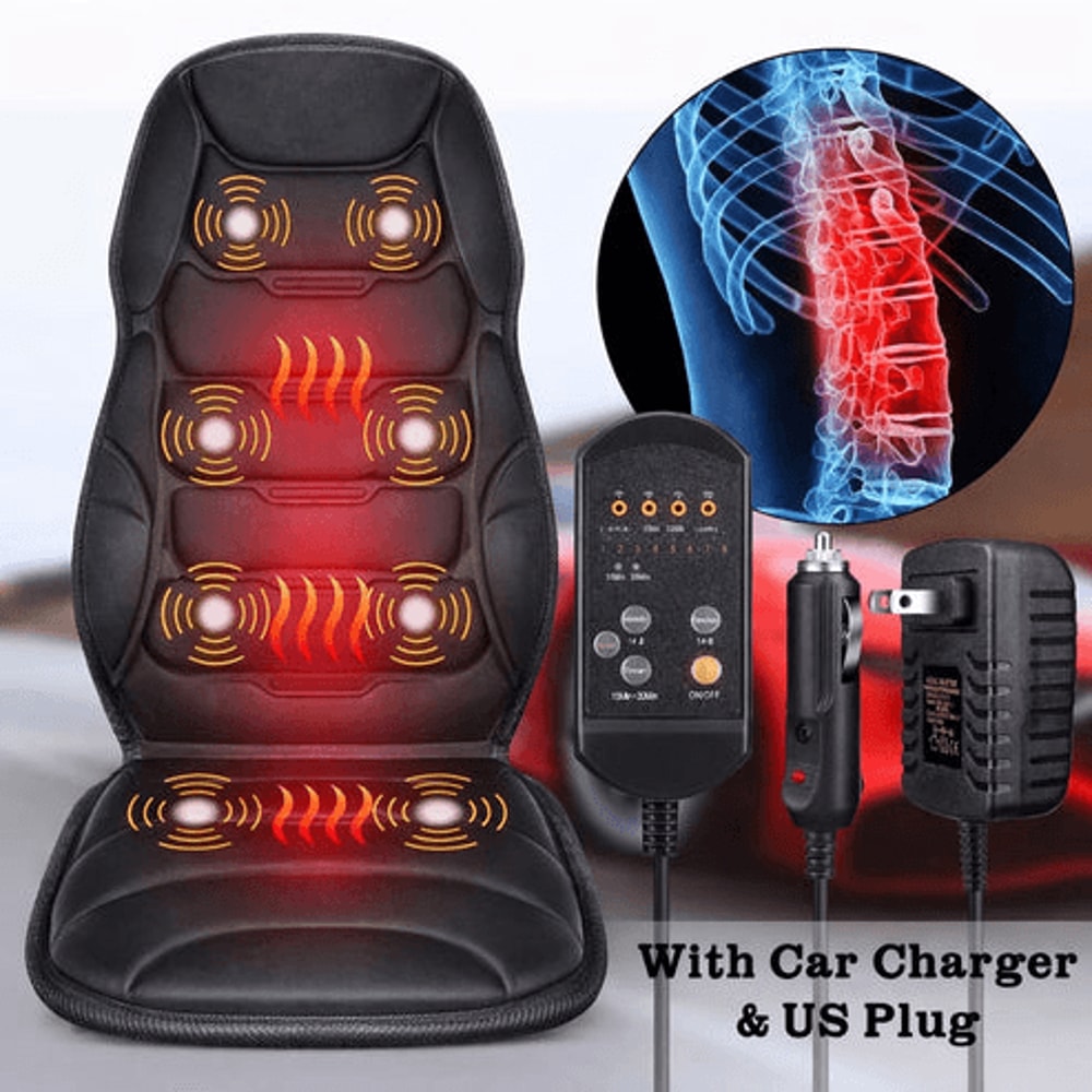 Heated Back Neck Body Massager Chair Massage Seat Cushion For Home Office Use 1