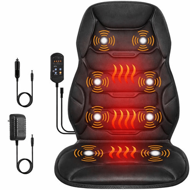 Heated Back Neck Body Massager Chair Massage Seat Cushion For Home Office Use 2