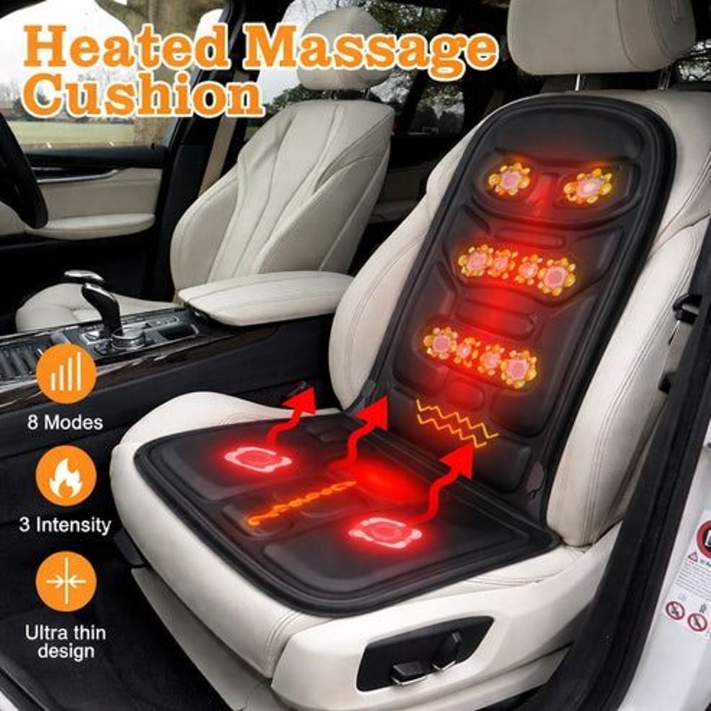 Heated Back Neck Body Massager Chair Massage Seat Cushion For Home Office Use 8