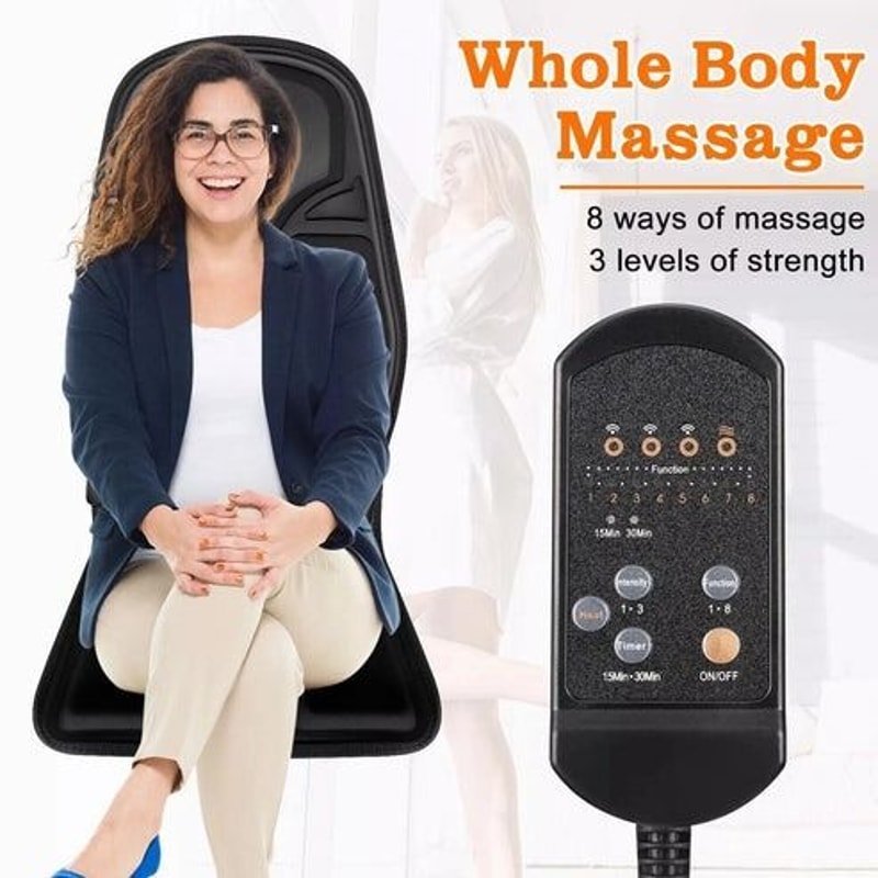 Heated Back Neck Body Massager Chair Massage Seat Cushion For Home Office Use 6