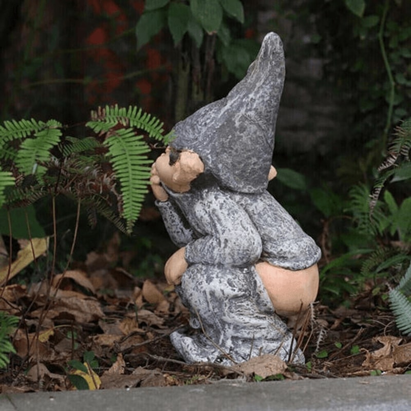 Funny Resin Dwarf Pooping Naughty Gnome Statue Miniature Garden Ornament For Home 8