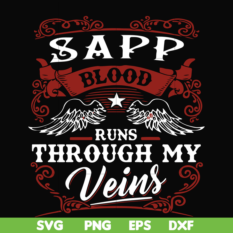 FN000343-SAPP blood runs through my veins svg, png, dxf, eps file FN000343.jpg