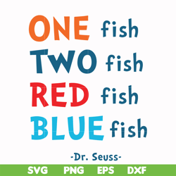 one fish two fish red fish blue fish svg, png, dxf, eps file dr00089