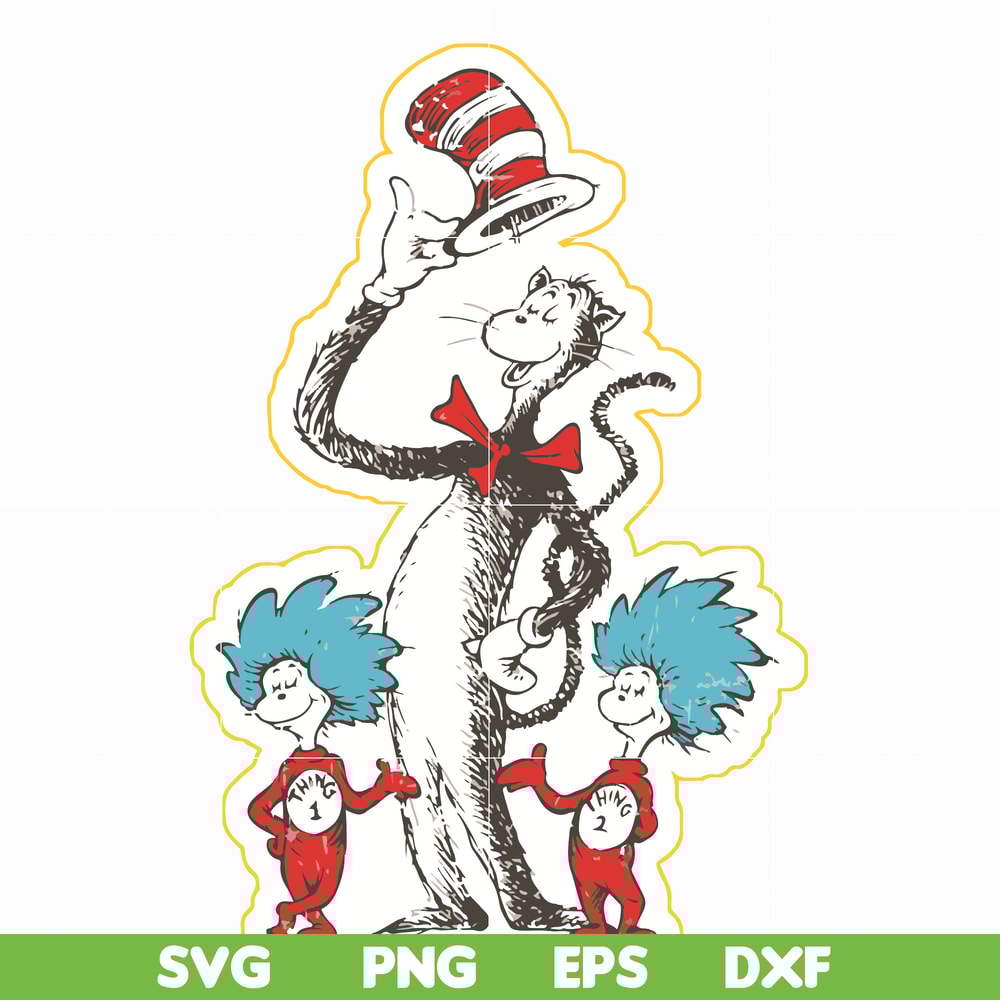 DR05012129-The Cat in the Hat svg, Cat and the thing svg, dr svg, png, dxf, eps file DR05012129.jpg