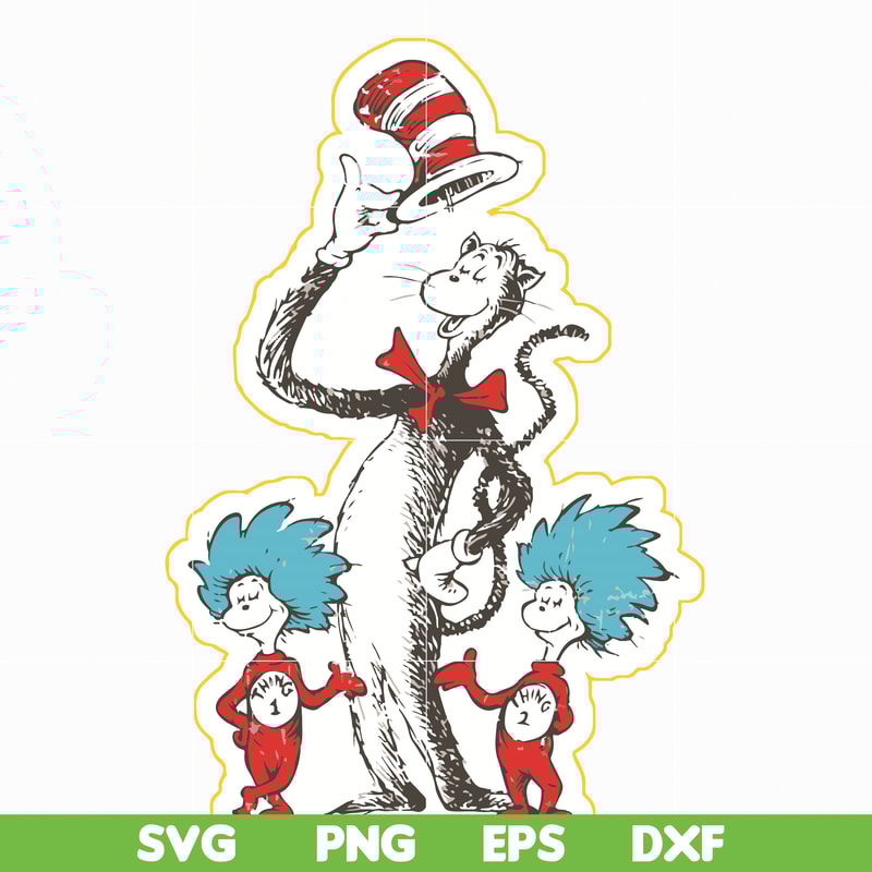 DR05012129-The Cat in the Hat svg, Cat and the thing svg, dr svg, png, dxf, eps file DR05012129.jpg
