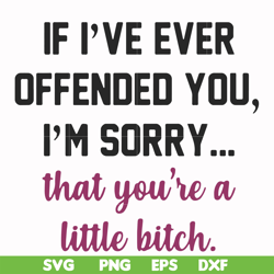 if i've ever offended you i'm sorry that you're a little bitch svg, png, dxf, eps file fn000506