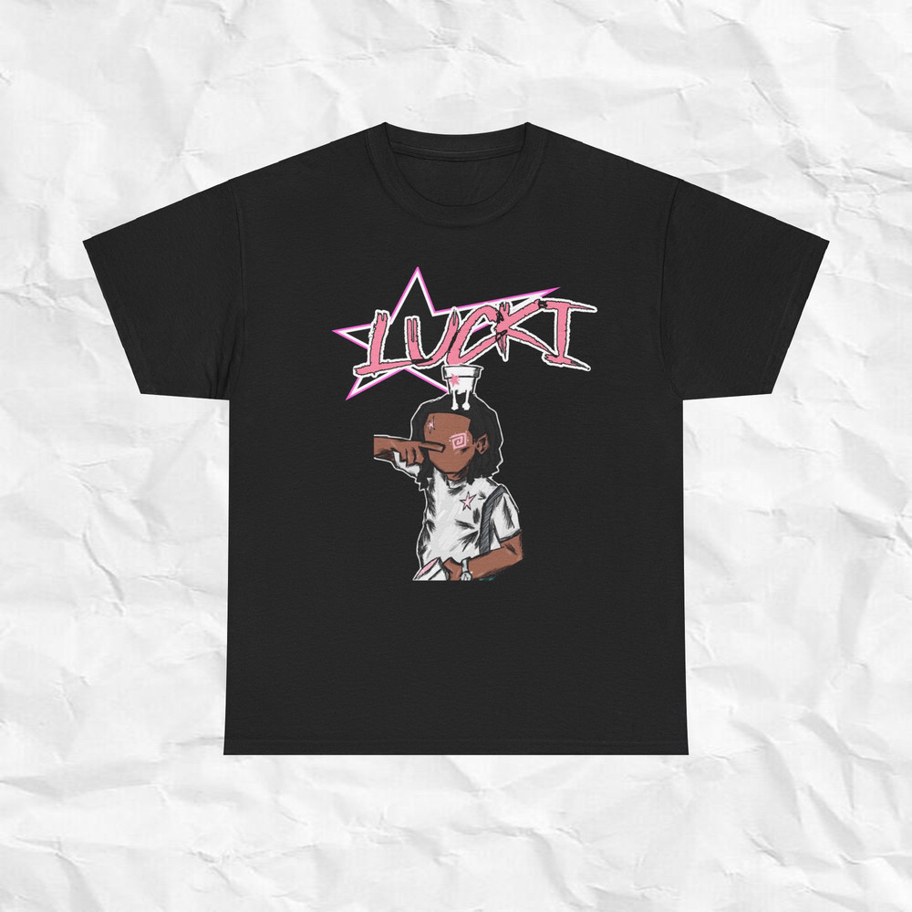Lucki Shirt Lucki Rapper Shirt Lucki Cartoon Lucki Merch Lucki Tour Graphic T Shirt Y2K Style