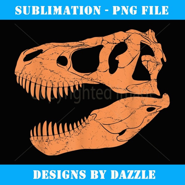 Tyrannosaurus Skull Fossil Hunter, Tyrannosaurus Rex - Elegant Sublimation PNG Download