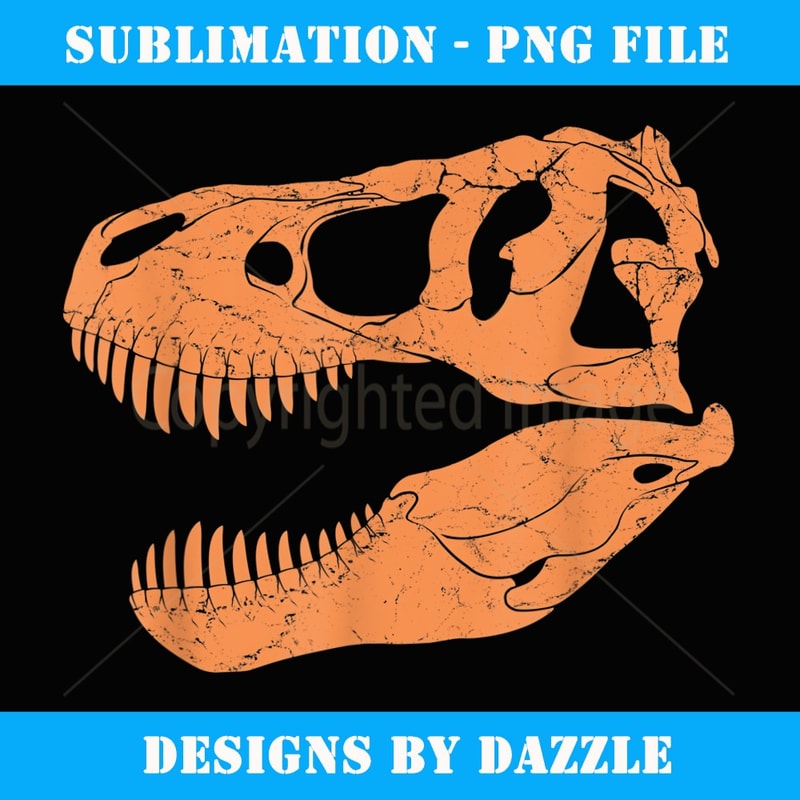 Tyrannosaurus Skull Fossil Hunter, Tyrannosaurus Rex - Elegant Sublimation PNG Download