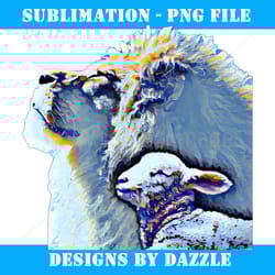 lamb of god lion angel shepherd - high-quality png sublimation download