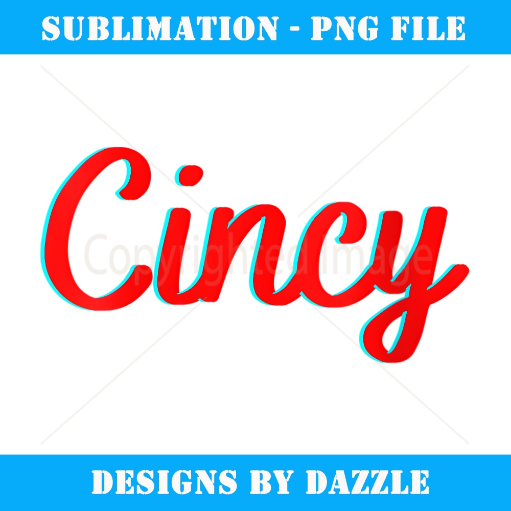 Womens Cincinnati Ohio Classic Red Script Cincy City vacatio | Inspire ...