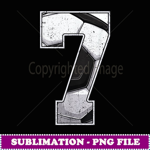 Soccer Second 7th Birthday Boy 7 Seven Years Old Bday Party - Premium Sublimation Digital Download