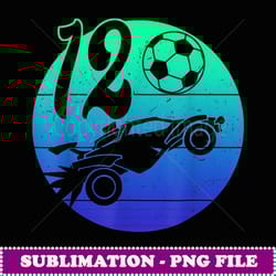 12nd birthday retro style rocket rc soccer car funny - professional sublimation digital download