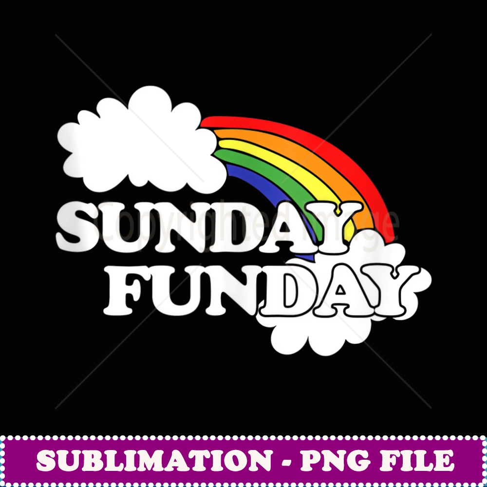 Sunday Funday retro rainbow cute rainbow - PNG Transparent Sublimation Design
