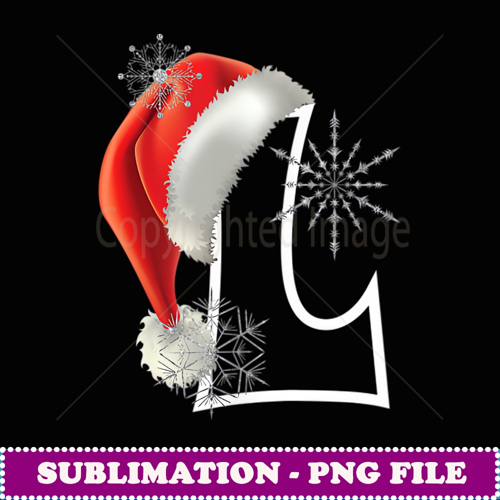 Cutest Capital Letter L Santa Monogram Christmas Holidays - PNG Transparent Sublimation Design