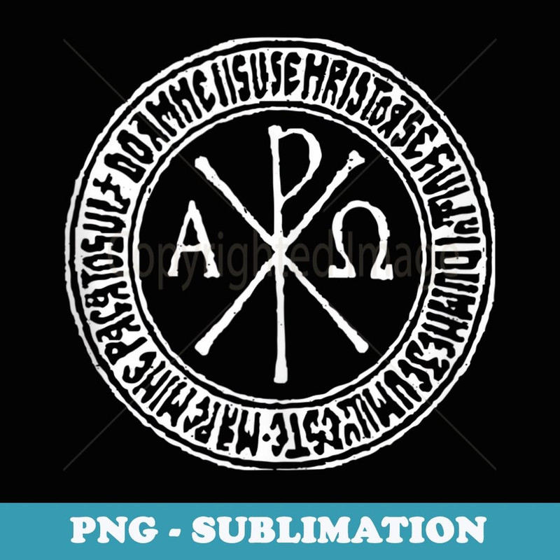 Labarum Ancient Christian Symbol Chi Rho - Vintage Sublimation PNG Download