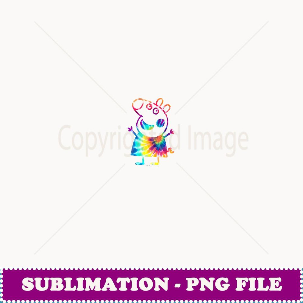 Peppa Pig Tie Dye Portrait - Special Edition Sublimation PNG File
