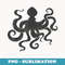 Vintage Tattoo Style Octopus Art T & Gift - Modern Sublimation PNG File