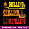 Funny BBQ Graphic Design Chilling and Grilling - Creative Sublimation PNG Download
