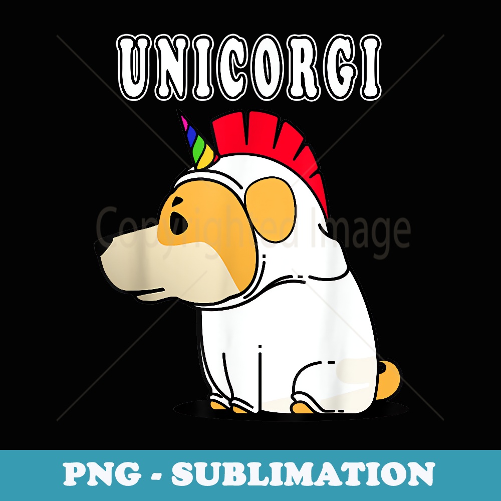 Funny Welsh Corgi Unicorn Unicorgi Cute Halloween Costume - Aesthetic Sublimation Digital File