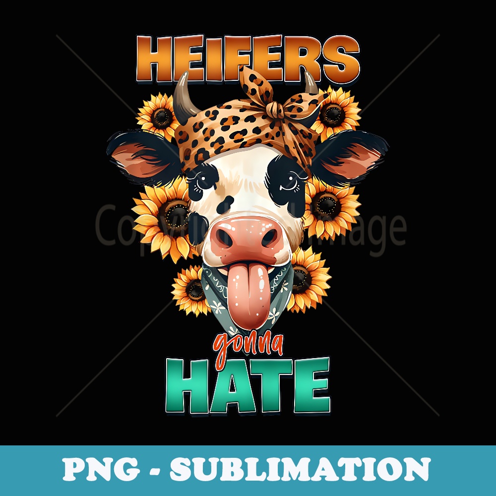 Heifers Gonna Hate Funny Cow Sunflower Bandana Cow Mom - Modern Sublimation PNG File