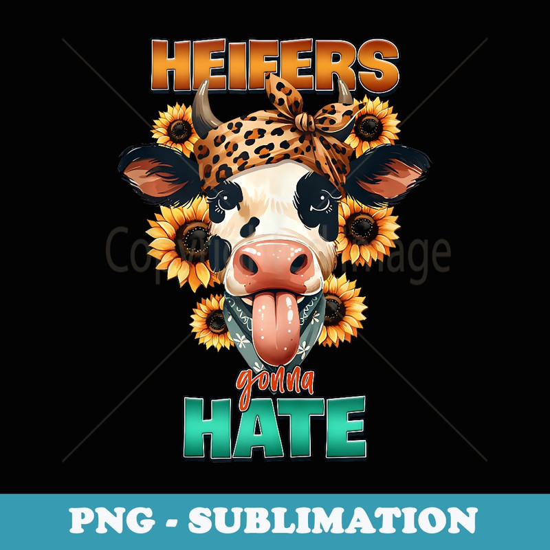 Heifers Gonna Hate Funny Cow Sunflower Bandana Cow Mom - Modern Sublimation PNG File